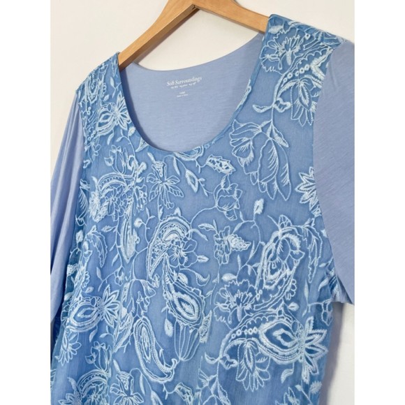 Soft Surroundings 100% Silk Lace whimsical Fairy Romantic Tunic Top Large h42 - Picture 5 of 14